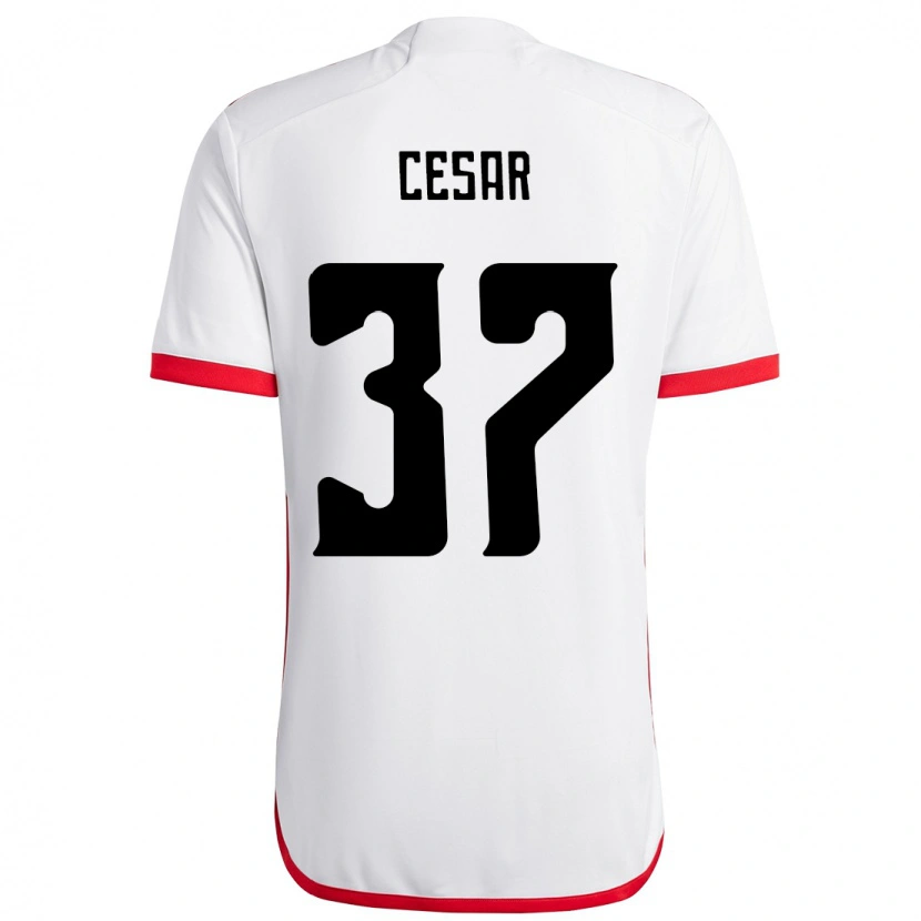 Danxen Criança Camisola Cesar #37 Branco Vermelho Alternativa 2025/26 Camisa Brasil