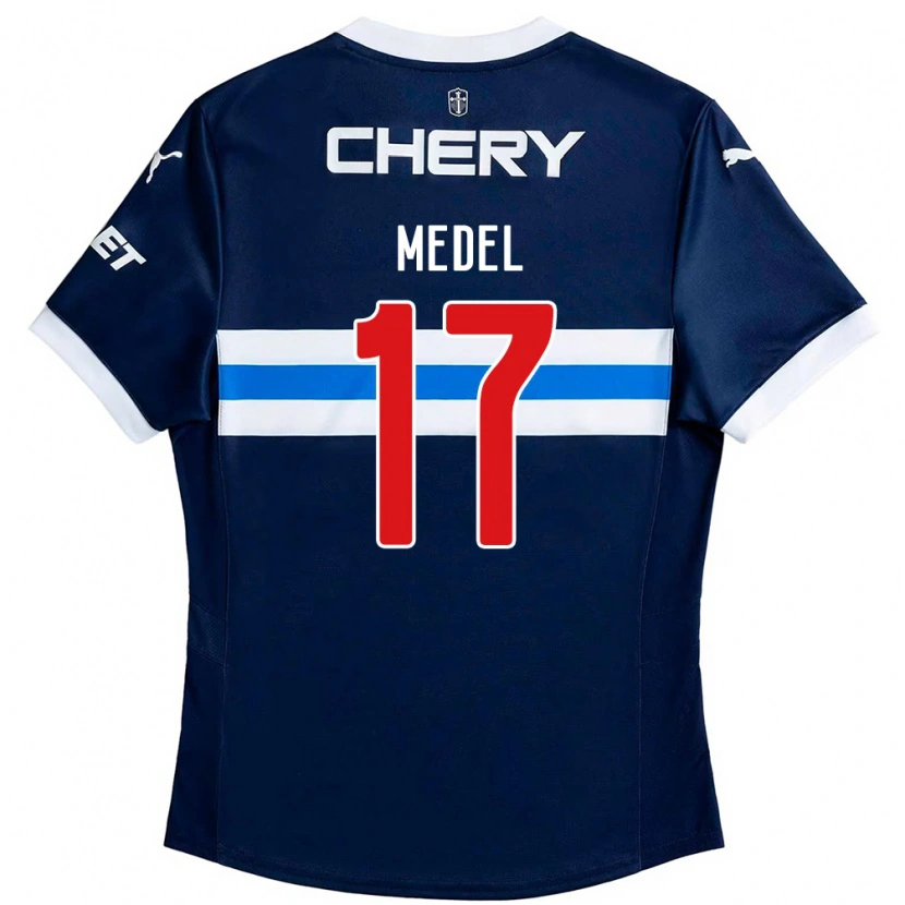 Danxen Criança Camisola Gary Medel #17 Azul Royal Branco Alternativa 2025/26 Camisa Brasil