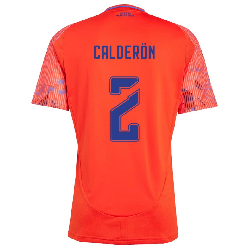 Danxen Criança Camisola Franco Calderón #2 Laranja Vermelho Alternativa 2025/26 Camisa Brasil
