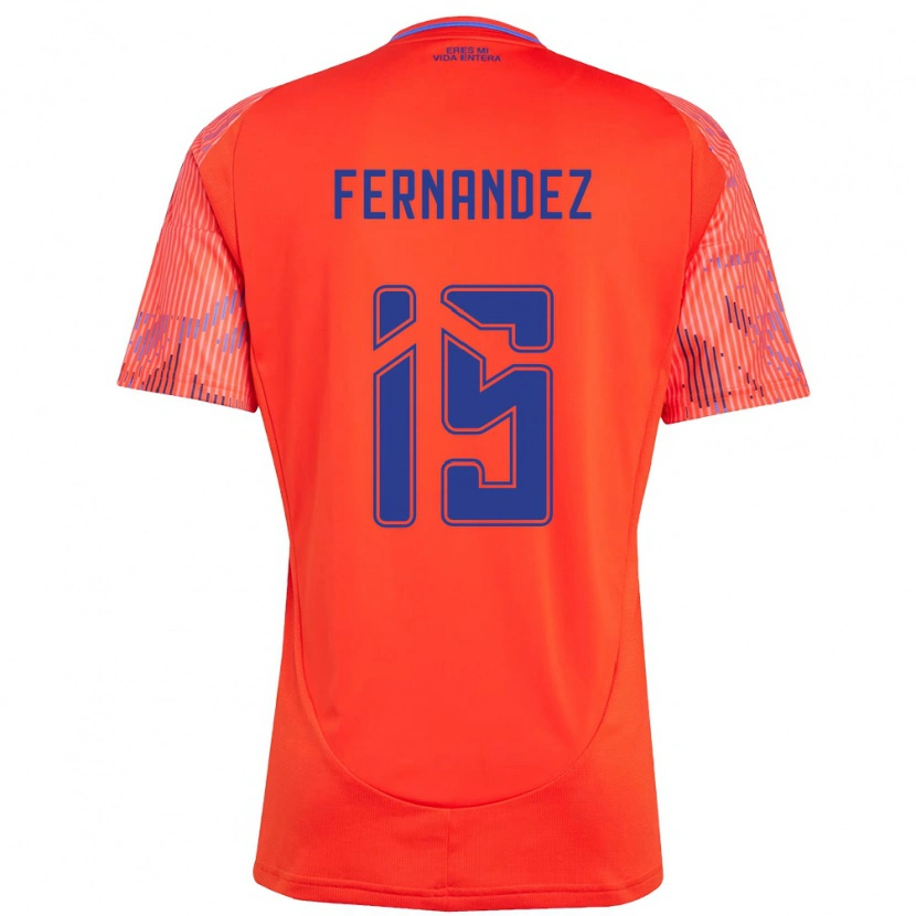 Danxen Criança Camisola Vicente Fernández #15 Laranja Vermelho Alternativa 2025/26 Camisa Brasil