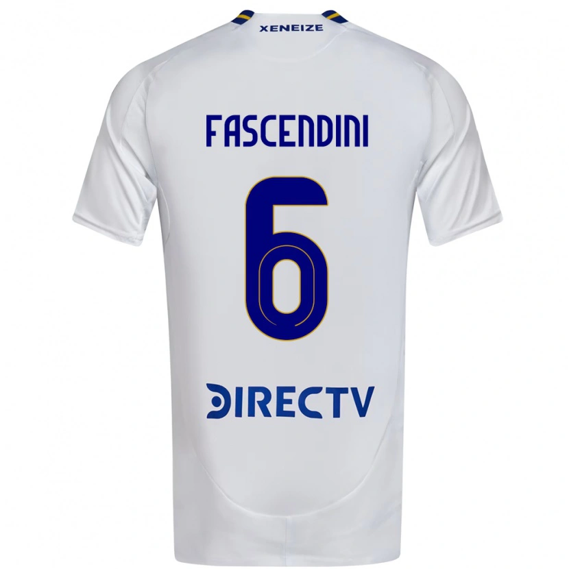 Danxen Criança Camisola Valentin Fascendini #6 Branco Azul Alternativa 2025/26 Camisa Brasil