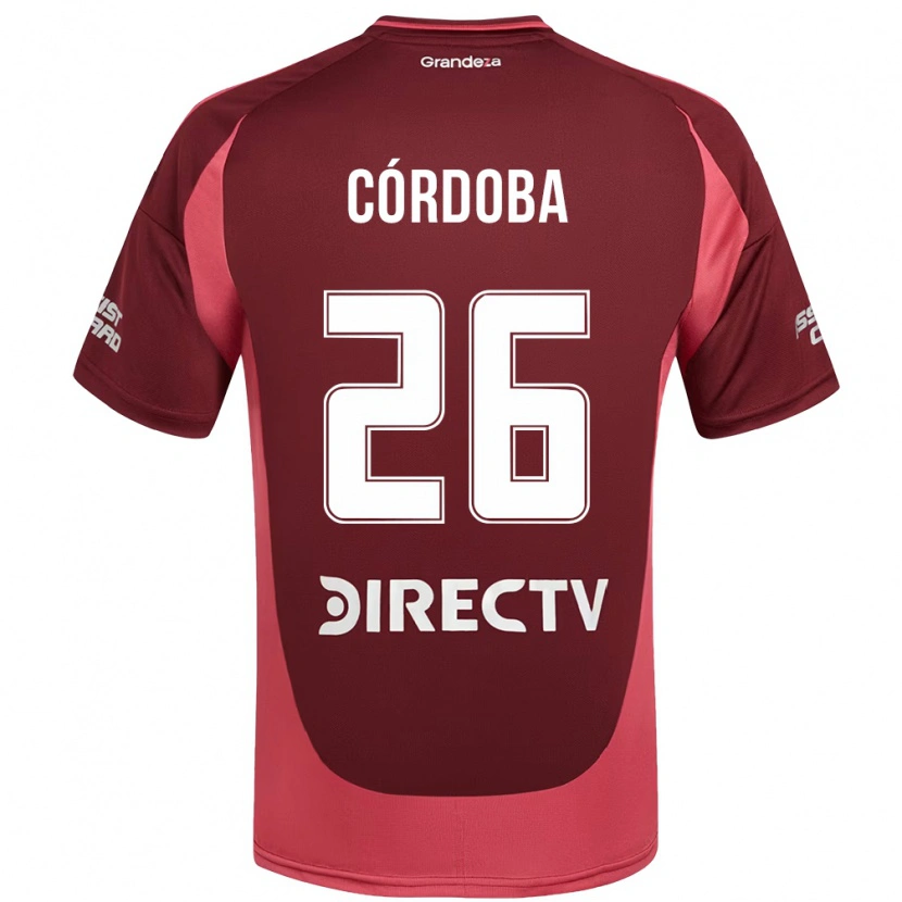 Danxen Criança Camisola Sol Córdoba #26 Bordô Magenta Alternativa 2025/26 Camisa Brasil