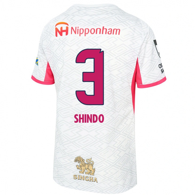 Danxen Criança Camisola Ryosuke Shindo #3 Branco Rosa Sakura Alternativa 2025/26 Camisa Brasil