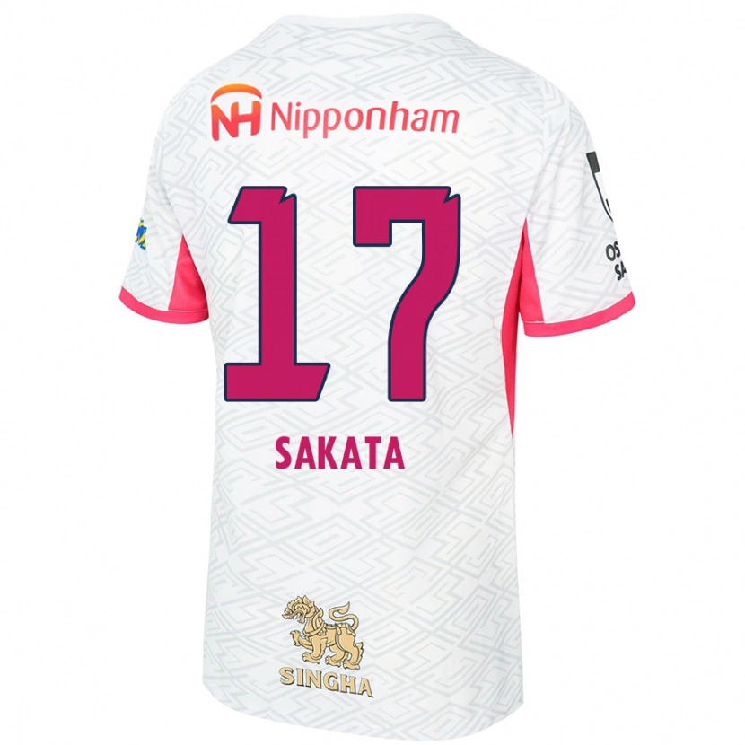 Danxen Criança Camisola Reiya Sakata #17 Branco Rosa Sakura Alternativa 2025/26 Camisa Brasil