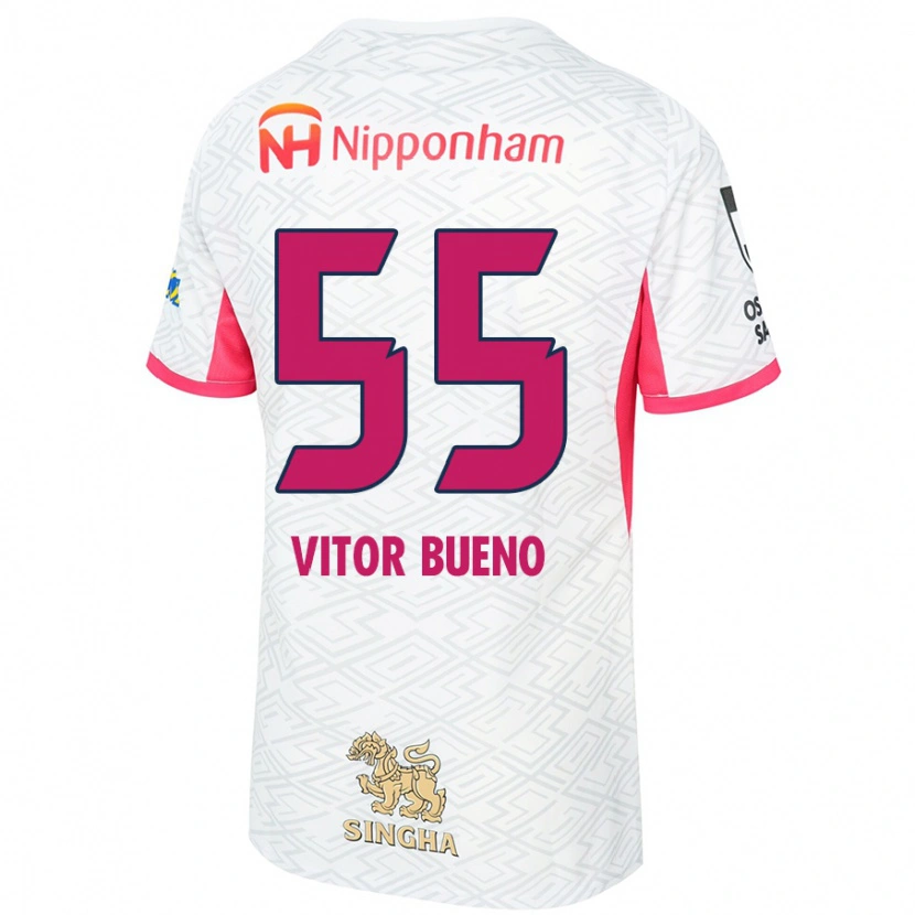 Danxen Criança Camisola Vitor Bueno #55 Branco Rosa Sakura Alternativa 2025/26 Camisa Brasil
