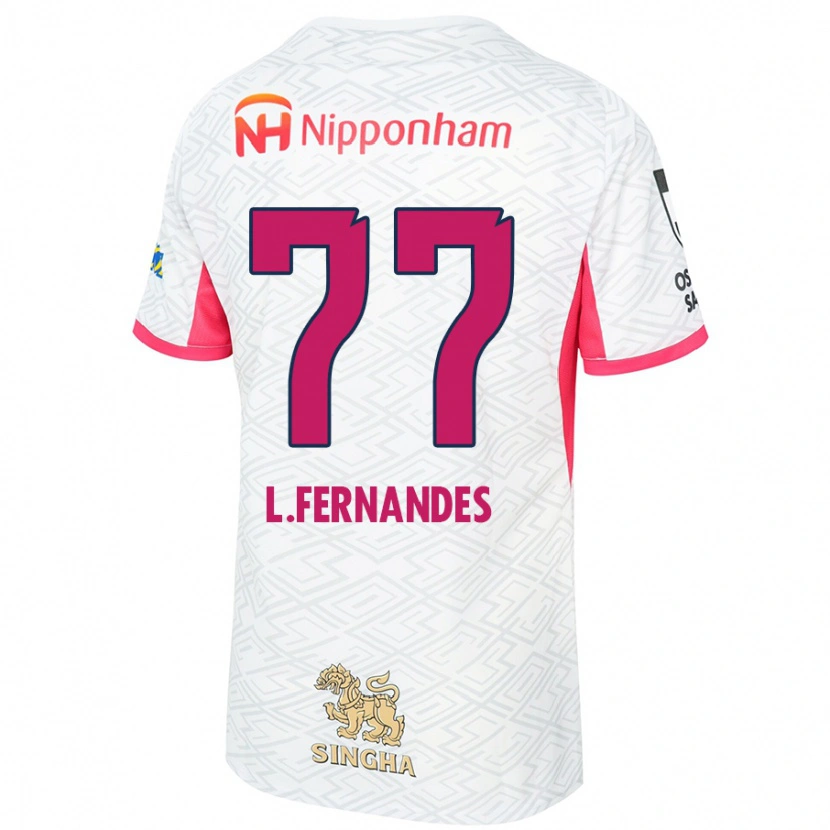 Danxen Criança Camisola Lucas Fernandes #77 Branco Rosa Sakura Alternativa 2025/26 Camisa Brasil