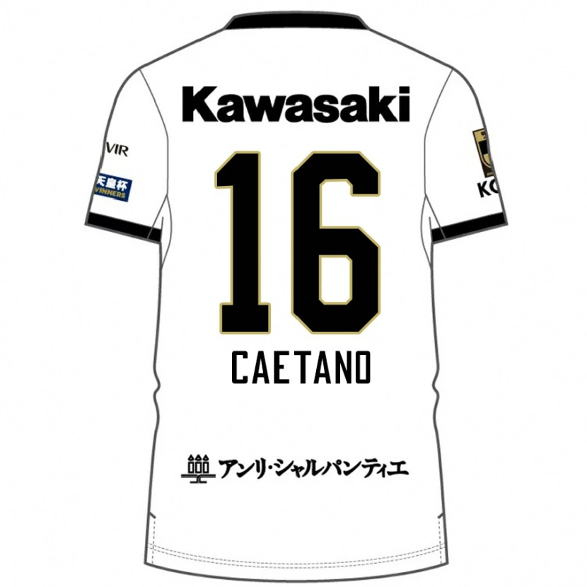 Danxen Criança Camisola Caetano #16 Branco Preto Alternativa 2025/26 Camisa Brasil