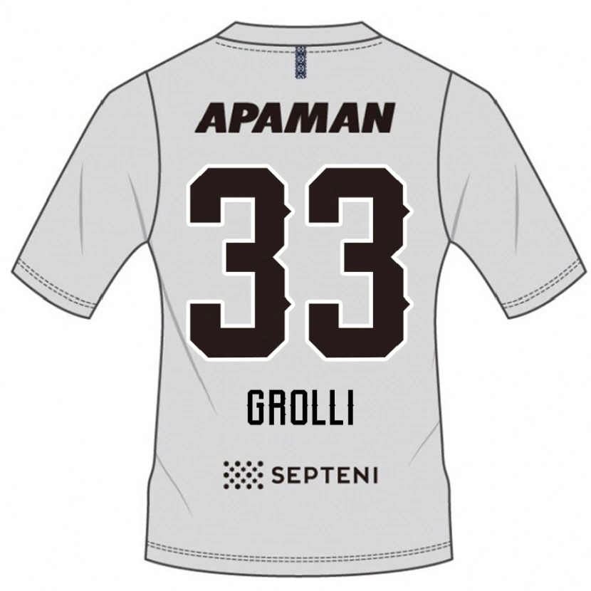 Danxen Criança Camisola Douglas Grolli #33 Cinza Claro Alternativa 2025/26 Camisa Brasil