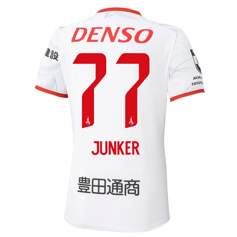 Danxen Criança Camisola Kasper Junker #77 Branco Vermelho Alternativa 2025/26 Camisa Brasil