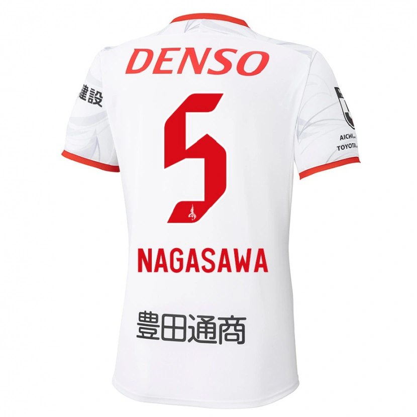Danxen Criança Camisola Kazuki Nagasawa #5 Branco Vermelho Alternativa 2025/26 Camisa Brasil