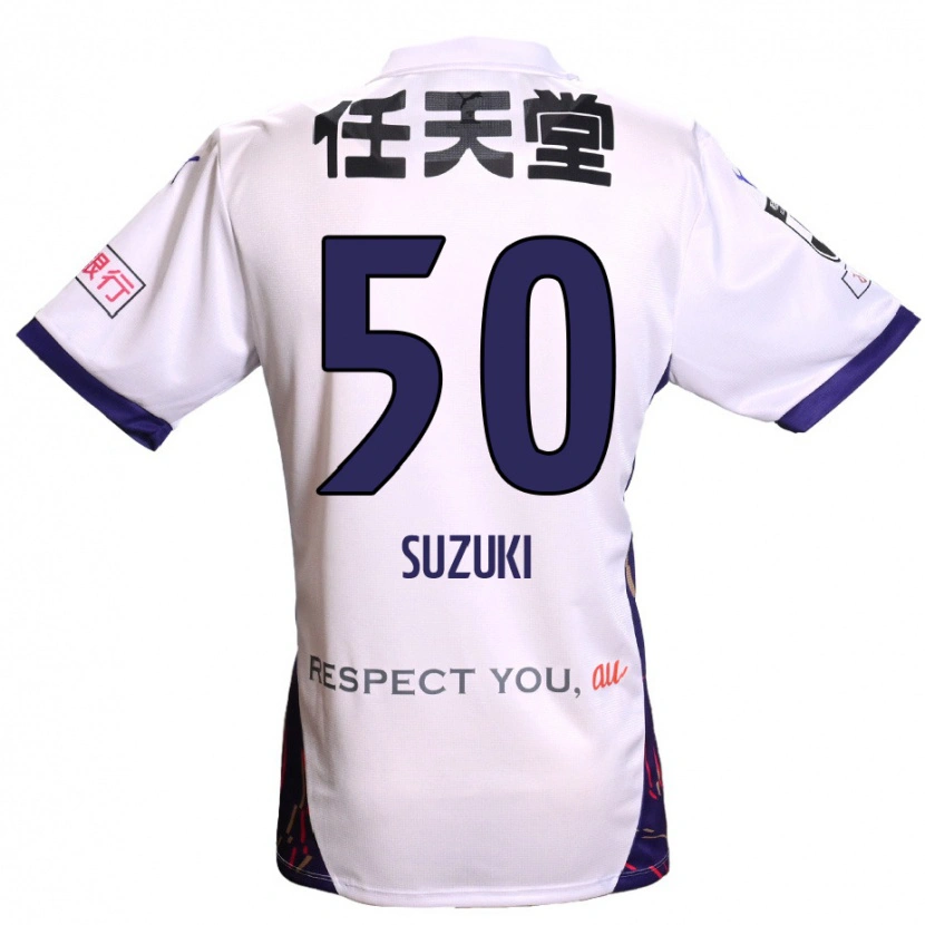 Danxen Criança Camisola Yoshinori Suzuki #50 Branco Roxo Preto Alternativa 2025/26 Camisa Brasil