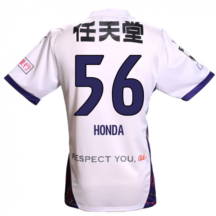 Danxen Criança Camisola Atsushi Honda #56 Branco Roxo Preto Alternativa 2025/26 Camisa Brasil