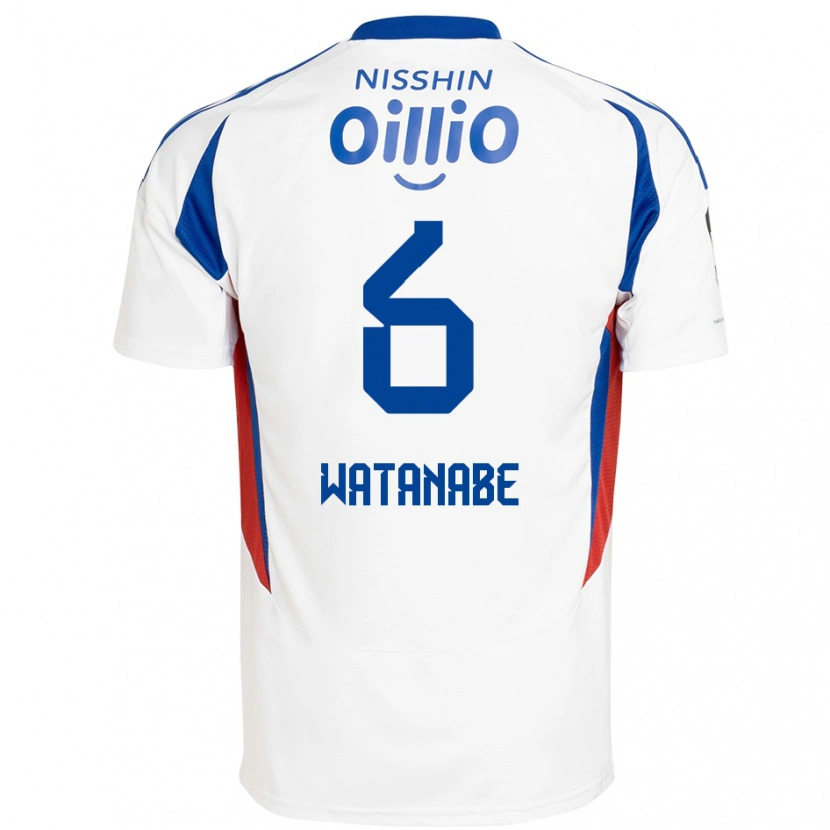 Danxen Criança Camisola Kota Watanabe #6 Branco Azul Royal Alternativa 2025/26 Camisa Brasil