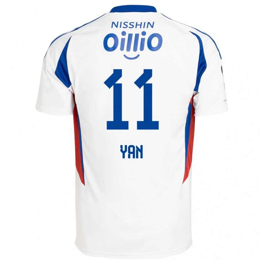 Danxen Criança Camisola Yan Matheus #11 Branco Azul Royal Alternativa 2025/26 Camisa Brasil