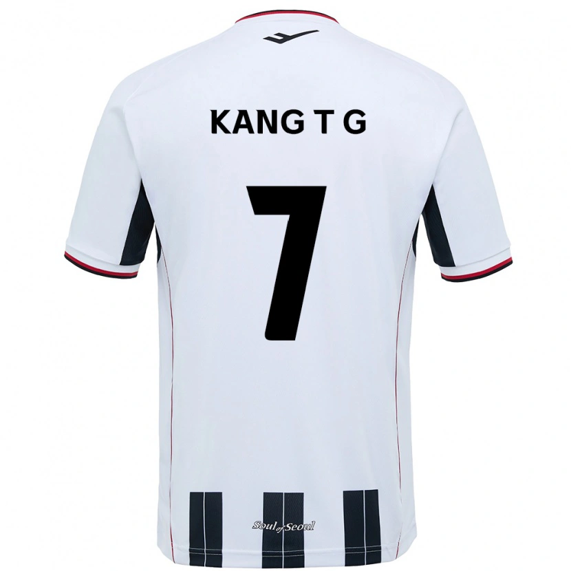 Danxen Criança Camisola Kang Tae-Gyeong #7 Branco Preto Alternativa 2025/26 Camisa Brasil