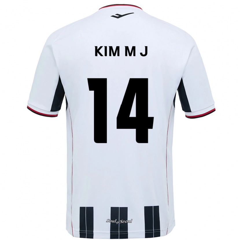 Danxen Criança Camisola Kim Min-Ji #14 Branco Preto Alternativa 2025/26 Camisa Brasil