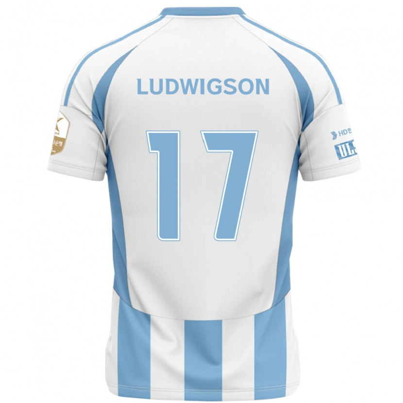 Danxen Criança Camisola Gustav Ludwigson #17 Branco Azul Celeste Alternativa 2025/26 Camisa Brasil