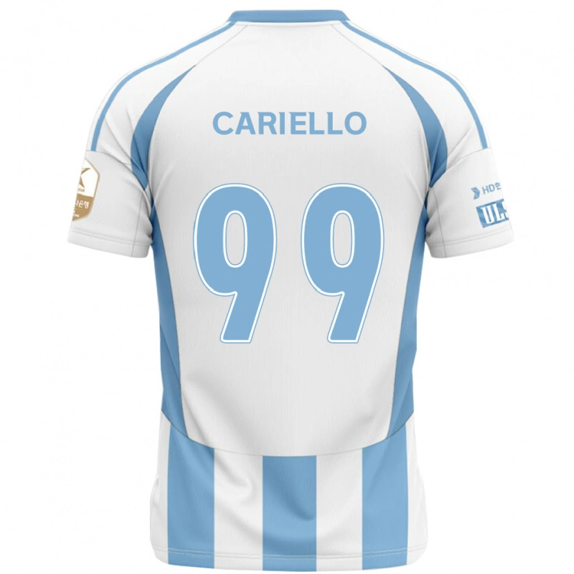 Danxen Criança Camisola Yago Cariello #99 Branco Azul Celeste Alternativa 2025/26 Camisa Brasil
