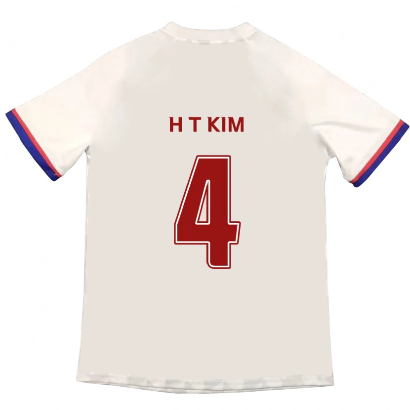 Danxen Criança Camisola Tae-Han Kim #4 Branco Sujo Vermelho Alternativa 2025/26 Camisa Brasil