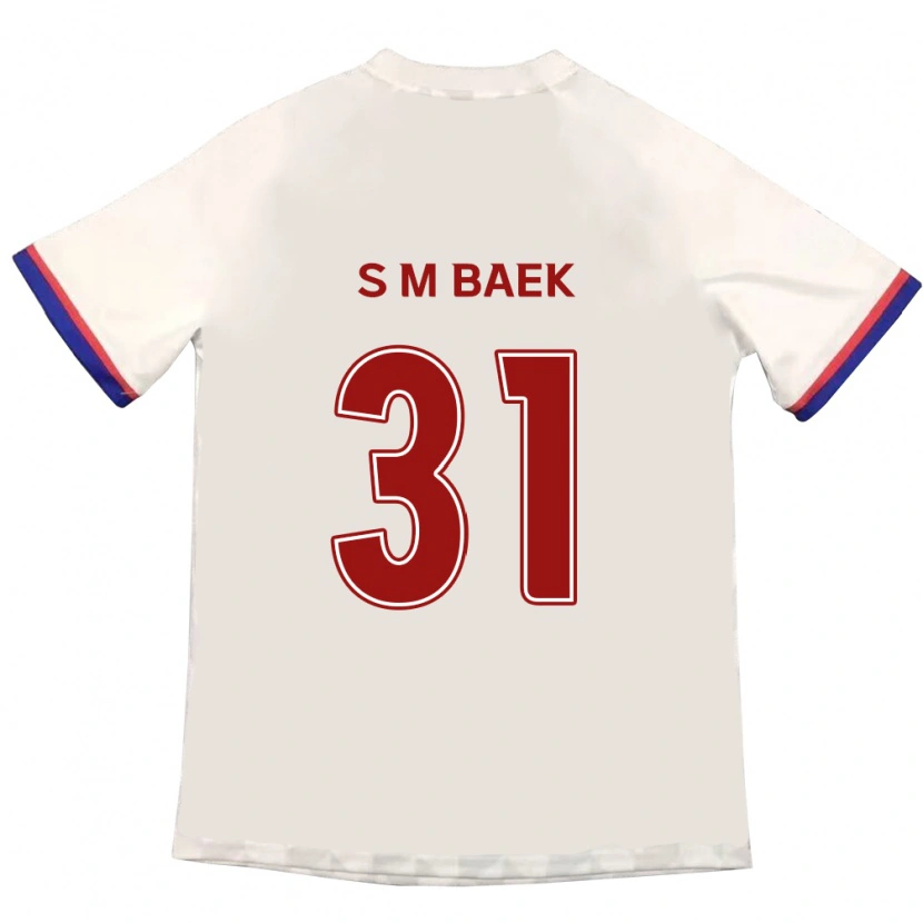 Danxen Criança Camisola Seung-Min Baek #31 Branco Sujo Vermelho Alternativa 2025/26 Camisa Brasil
