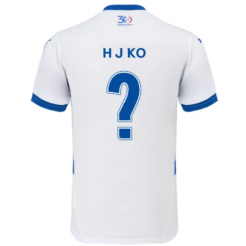 Danxen Criança Camisola Jong-Hyun Ko #0 Branco Azul Royal Alternativa 2025/26 Camisa Brasil