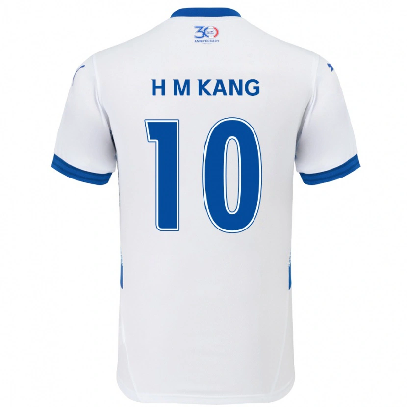 Danxen Criança Camisola Hyun-Muk Kang #10 Branco Azul Royal Alternativa 2025/26 Camisa Brasil