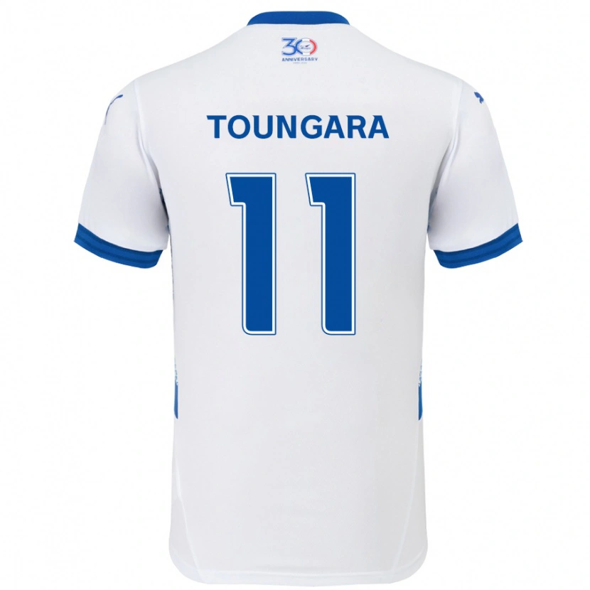 Danxen Criança Camisola Aboubacar Toungara #11 Branco Azul Royal Alternativa 2025/26 Camisa Brasil
