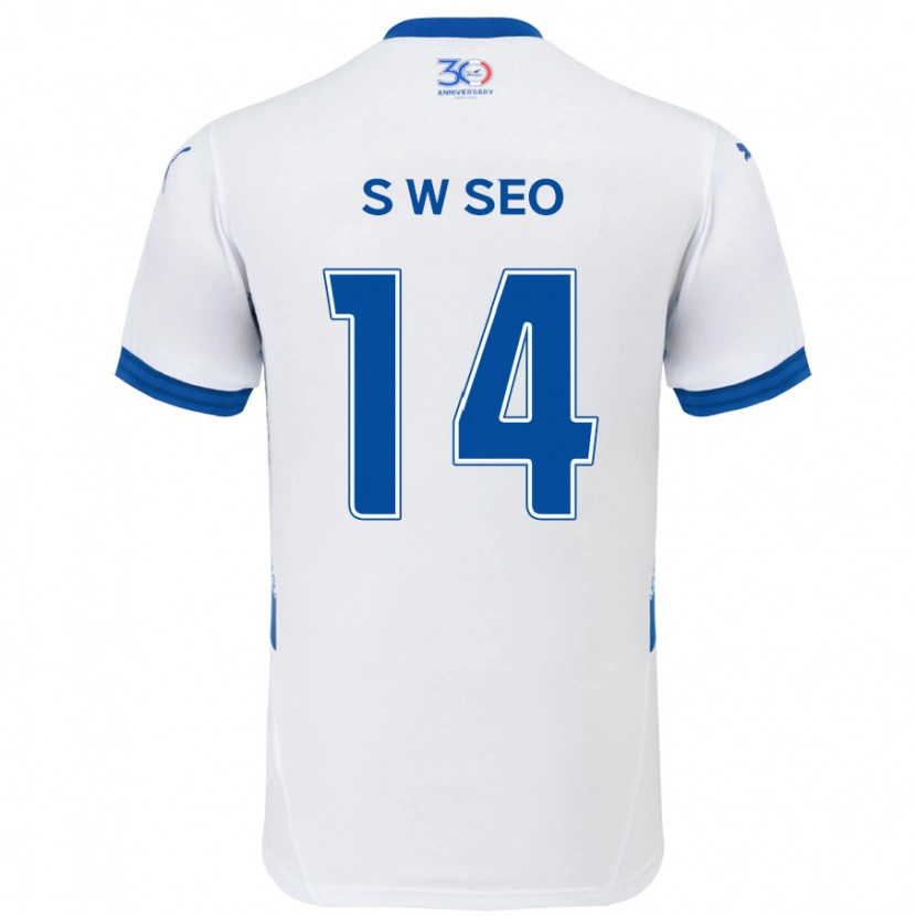 Danxen Criança Camisola Woo-Seong Seo #14 Branco Azul Royal Alternativa 2025/26 Camisa Brasil