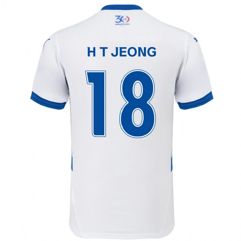 Danxen Criança Camisola Tae-Hwan Jeong #18 Branco Azul Royal Alternativa 2025/26 Camisa Brasil