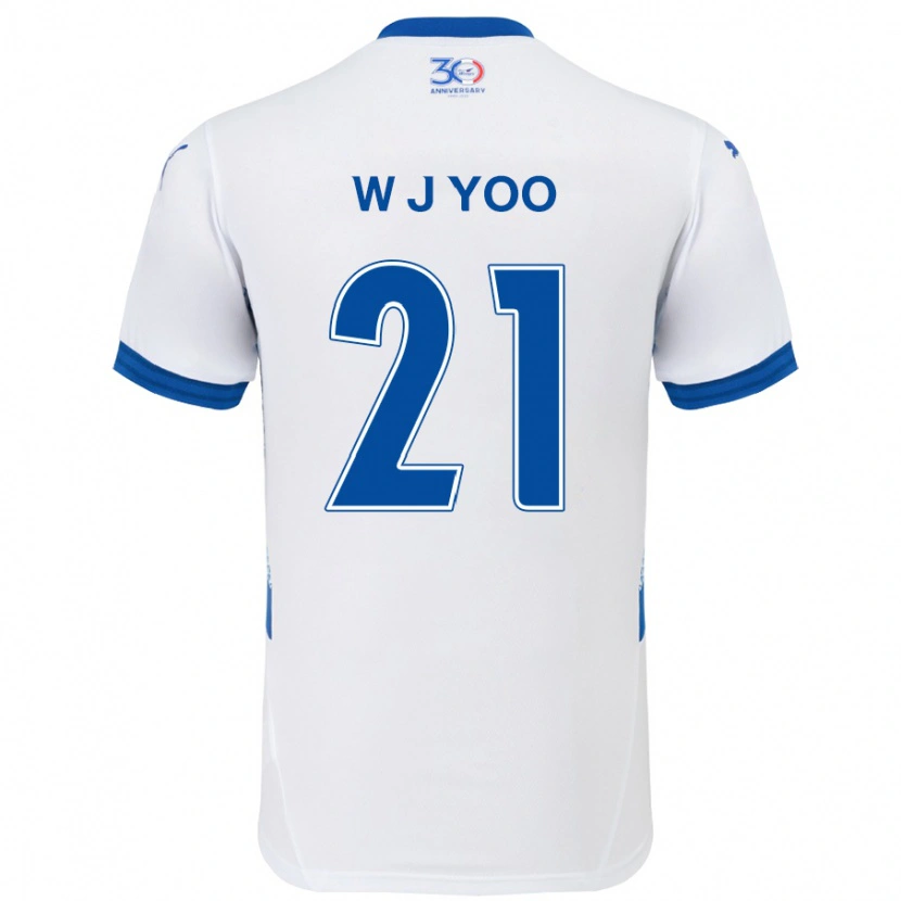 Danxen Criança Camisola Jin-Wook Yoo #21 Branco Azul Royal Alternativa 2025/26 Camisa Brasil