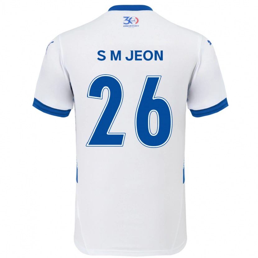Danxen Criança Camisola Min-Seung Jeon #26 Branco Azul Royal Alternativa 2025/26 Camisa Brasil