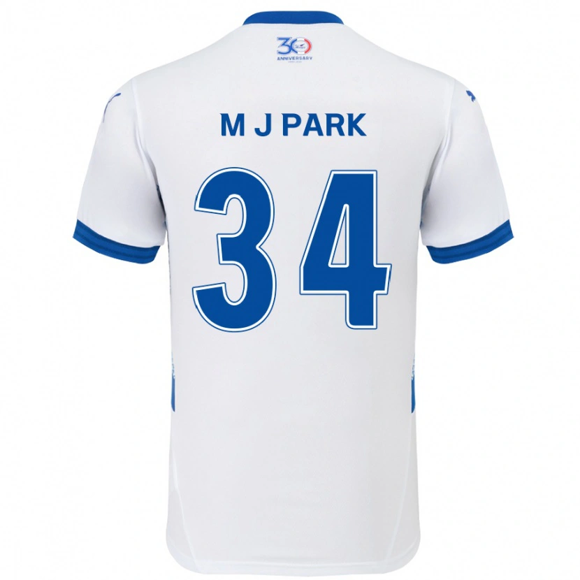 Danxen Criança Camisola Ji-Min Park #34 Branco Azul Royal Alternativa 2025/26 Camisa Brasil