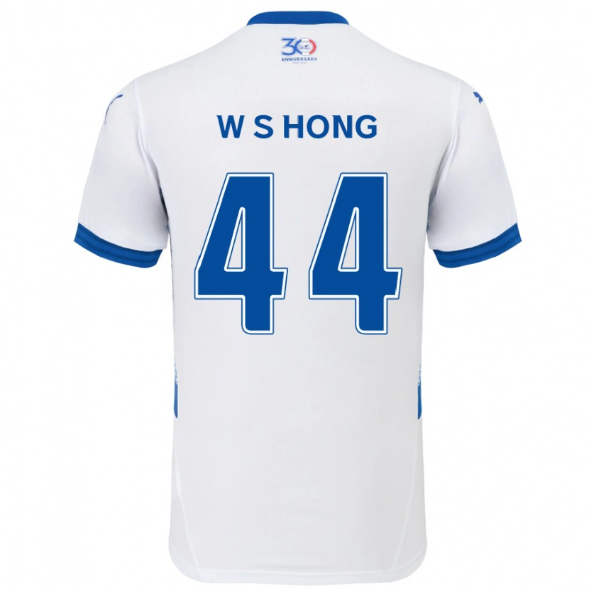 Danxen Criança Camisola Sang-Won Hong #44 Branco Azul Royal Alternativa 2025/26 Camisa Brasil