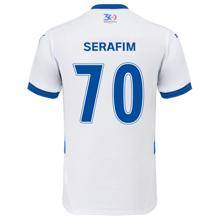 Danxen Criança Camisola Matheus Serafim #70 Branco Azul Royal Alternativa 2025/26 Camisa Brasil