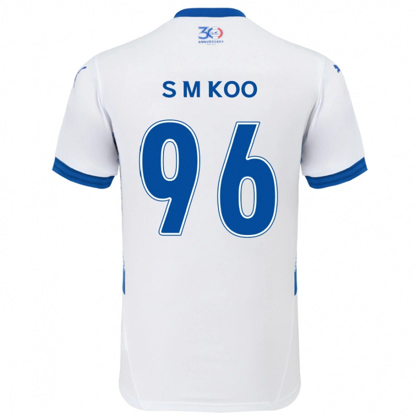 Danxen Criança Camisola Min-Seo Koo #96 Branco Azul Royal Alternativa 2025/26 Camisa Brasil