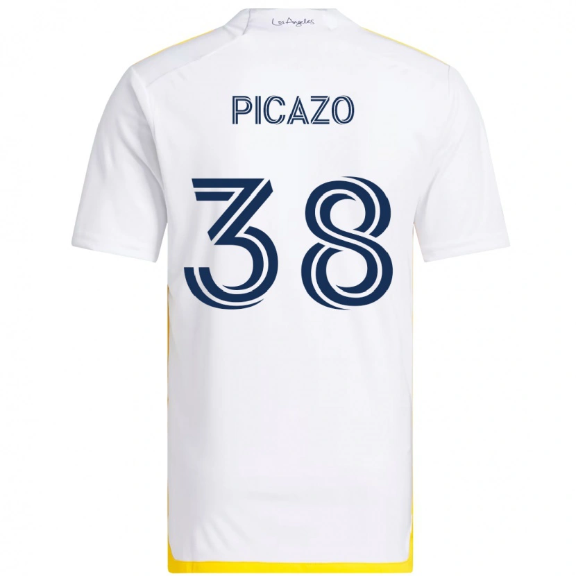 Danxen Homem Camisola Axel Picazo #38 Branco Amarelo Principal 2025/26 Camisa Brasil