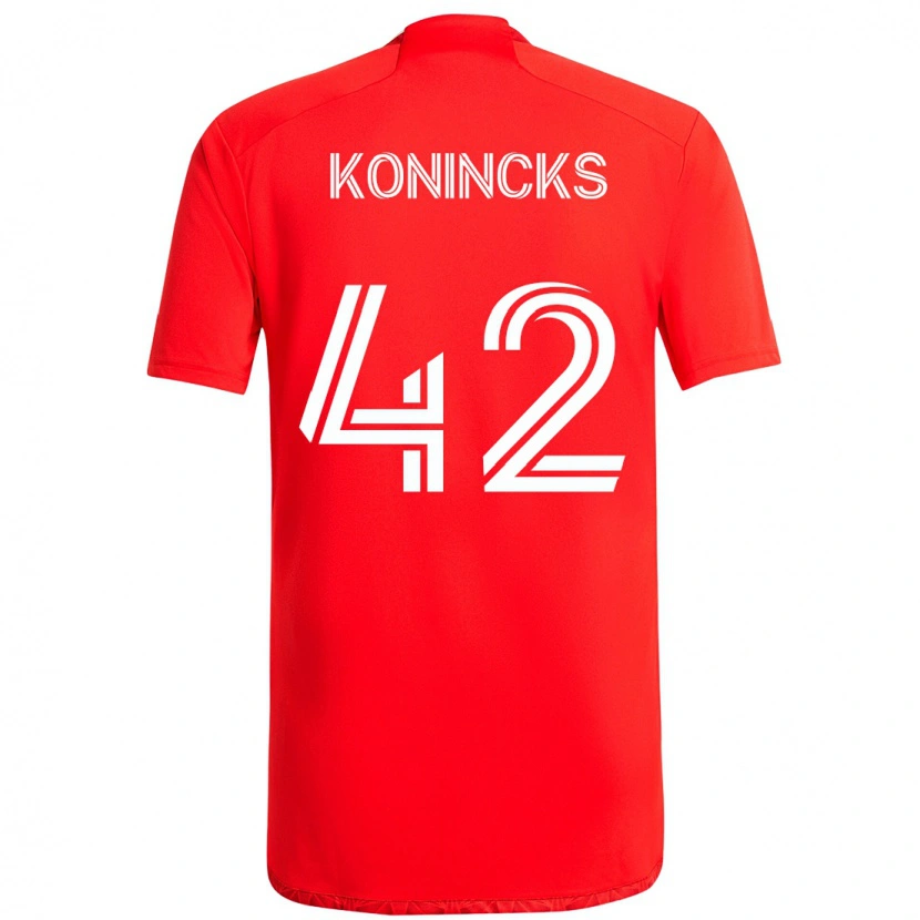 Danxen Homem Camisola Diego Konincks #42 Vermelho Branco Principal 2025/26 Camisa Brasil
