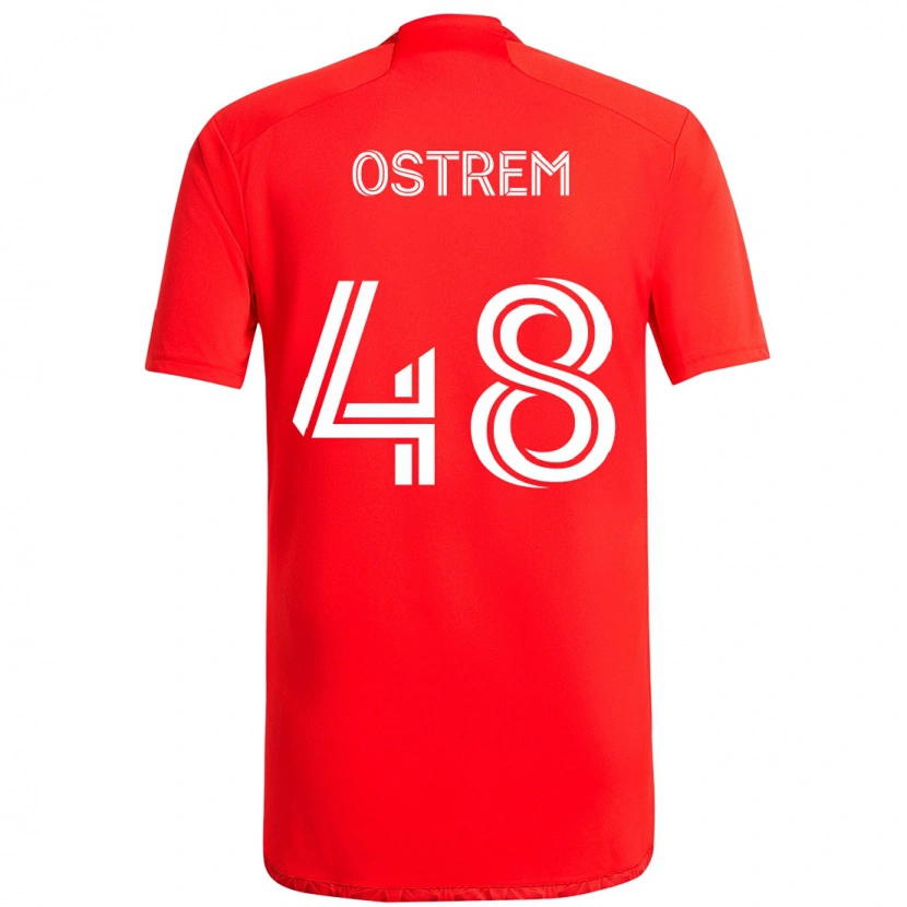 Danxen Homem Camisola Charlie Ostrem #48 Vermelho Branco Principal 2025/26 Camisa Brasil