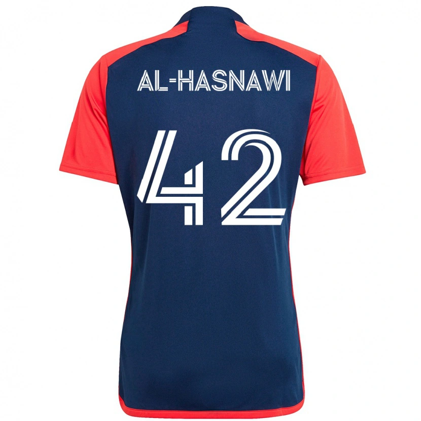 Danxen Homem Camisola Moshtaba Al-Hasnawi #42 Azul Vermelho Principal 2025/26 Camisa Brasil