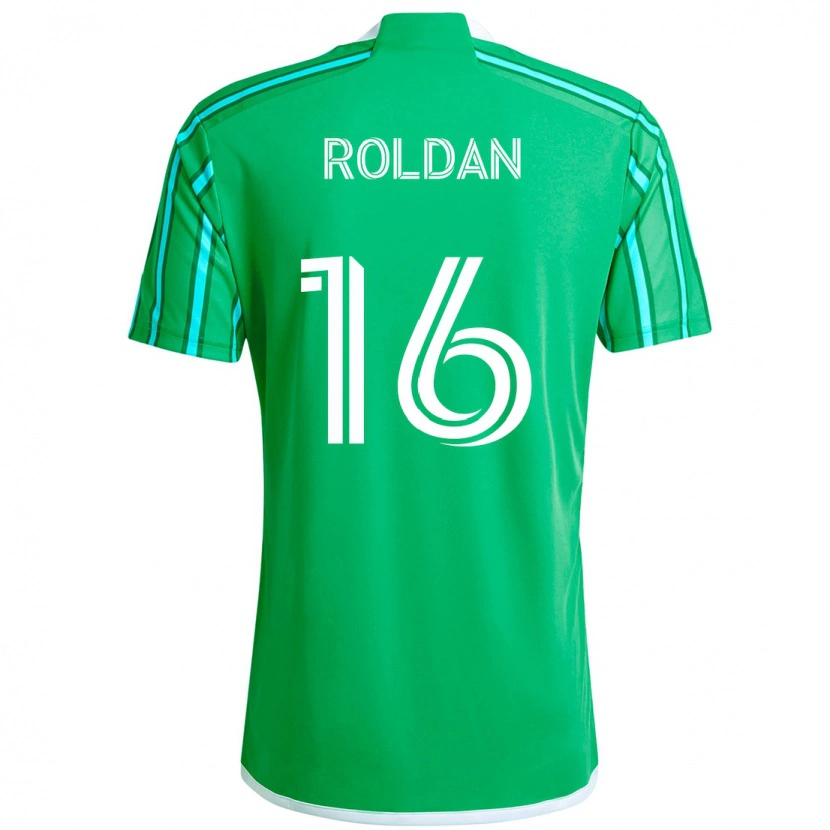 Danxen Homem Camisola Álex Roldán #16 Verde Branco Principal 2025/26 Camisa Brasil