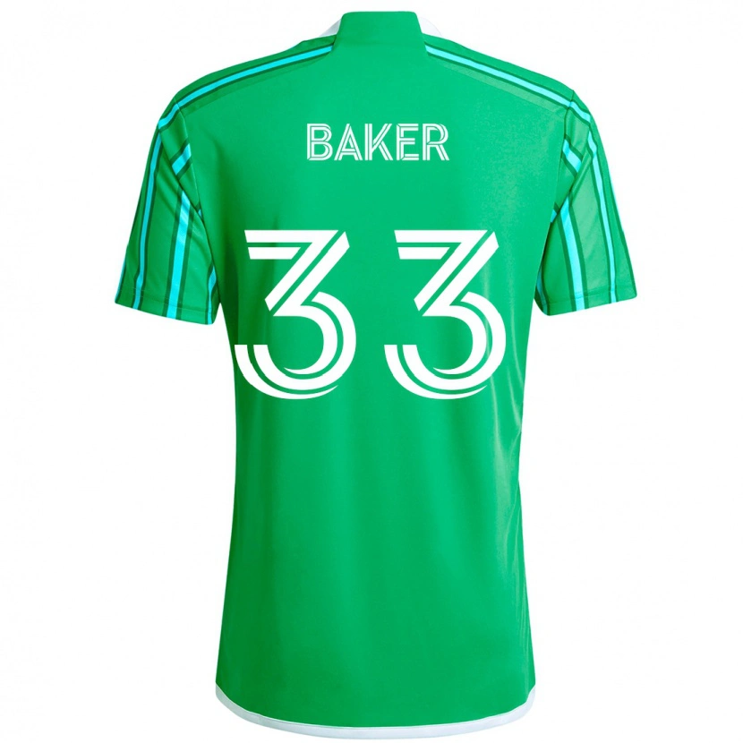 Danxen Homem Camisola Cody Baker #33 Verde Branco Principal 2025/26 Camisa Brasil
