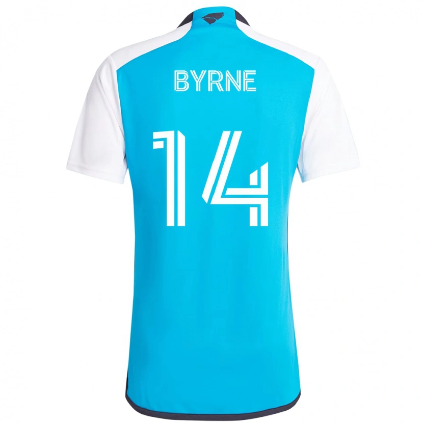 Danxen Homem Camisola Nathan Byrne #14 Azul Celeste Branco Principal 2025/26 Camisa Brasil
