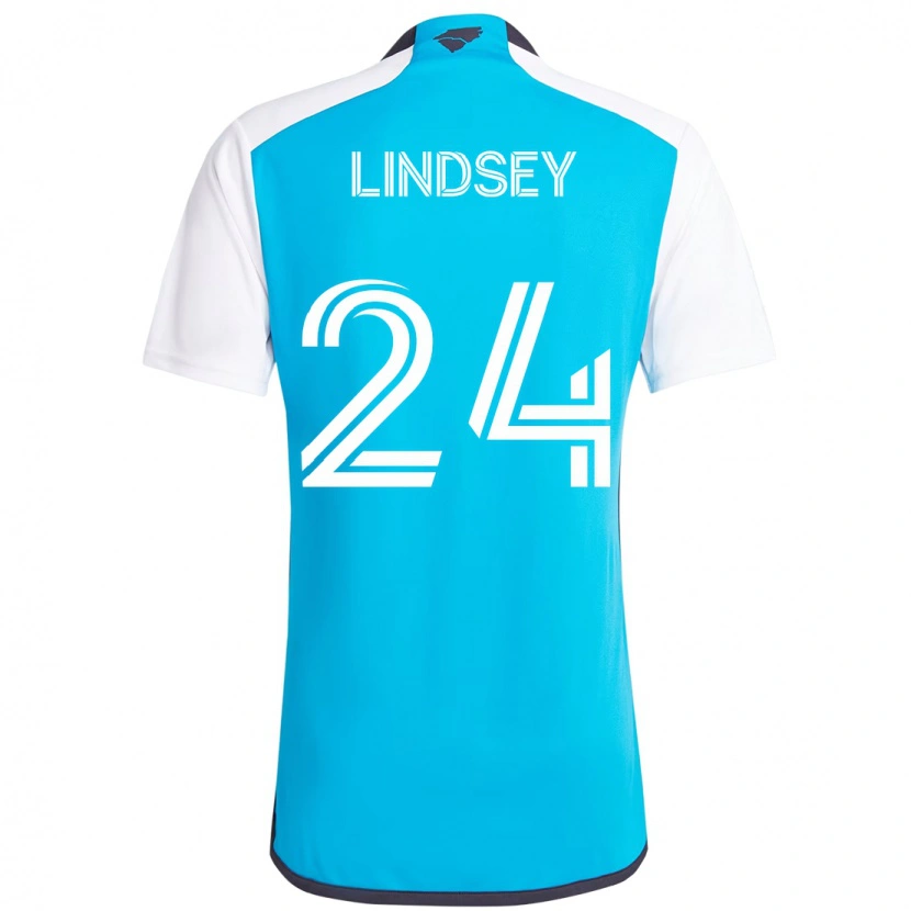 Danxen Homem Camisola Jaylin Lindsey #24 Azul Celeste Branco Principal 2025/26 Camisa Brasil
