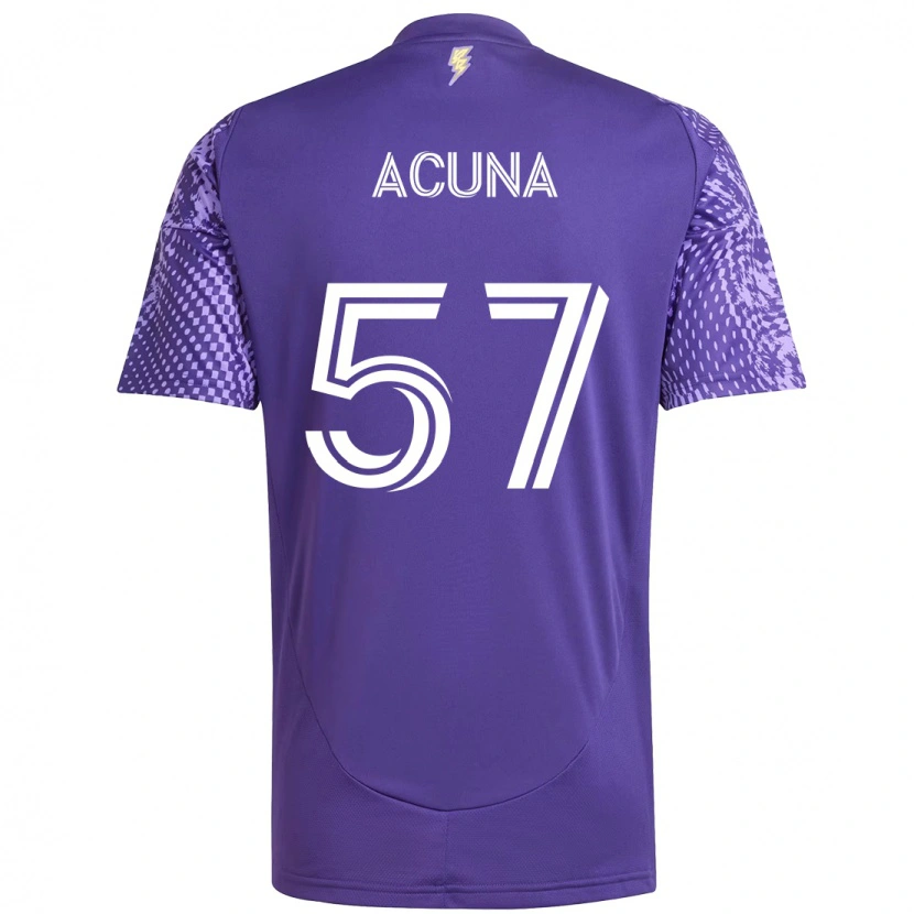 Danxen Homem Camisola Cristofer Acuña #57 Roxo Branco Principal 2025/26 Camisa Brasil