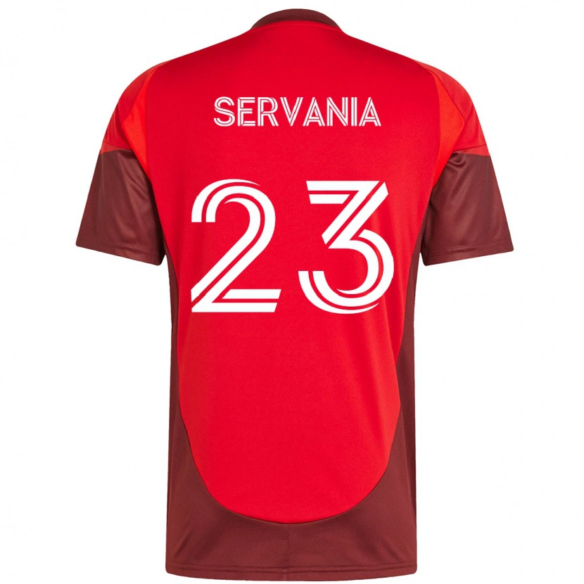 Danxen Homem Camisola Brandon Servania #23 Vermelho Branco Principal 2025/26 Camisa Brasil