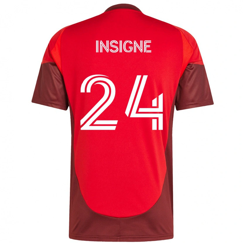 Danxen Homem Camisola Lorenzo Insigne #24 Vermelho Branco Principal 2025/26 Camisa Brasil