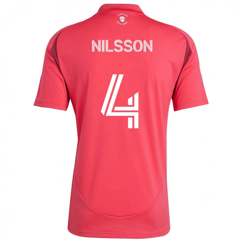 Danxen Homem Camisola Joakim Nilsson #4 Magenta Branco Principal 2025/26 Camisa Brasil