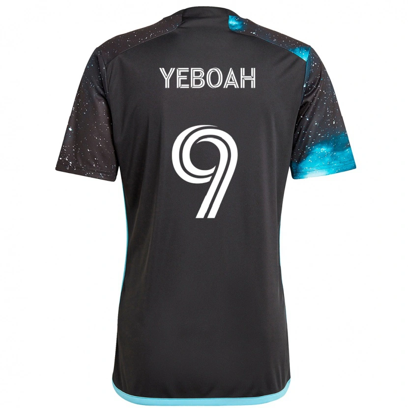 Danxen Homem Camisola Kelvin Yeboah #9 Preto Azul Principal 2025/26 Camisa Brasil