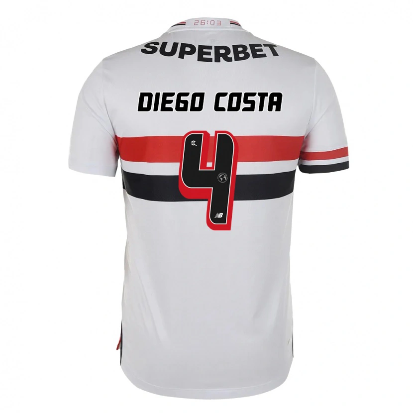 Danxen Homem Camisola Diego Costa #4 Vermelho Preto Branco Principal 2025/26 Camisa Brasil