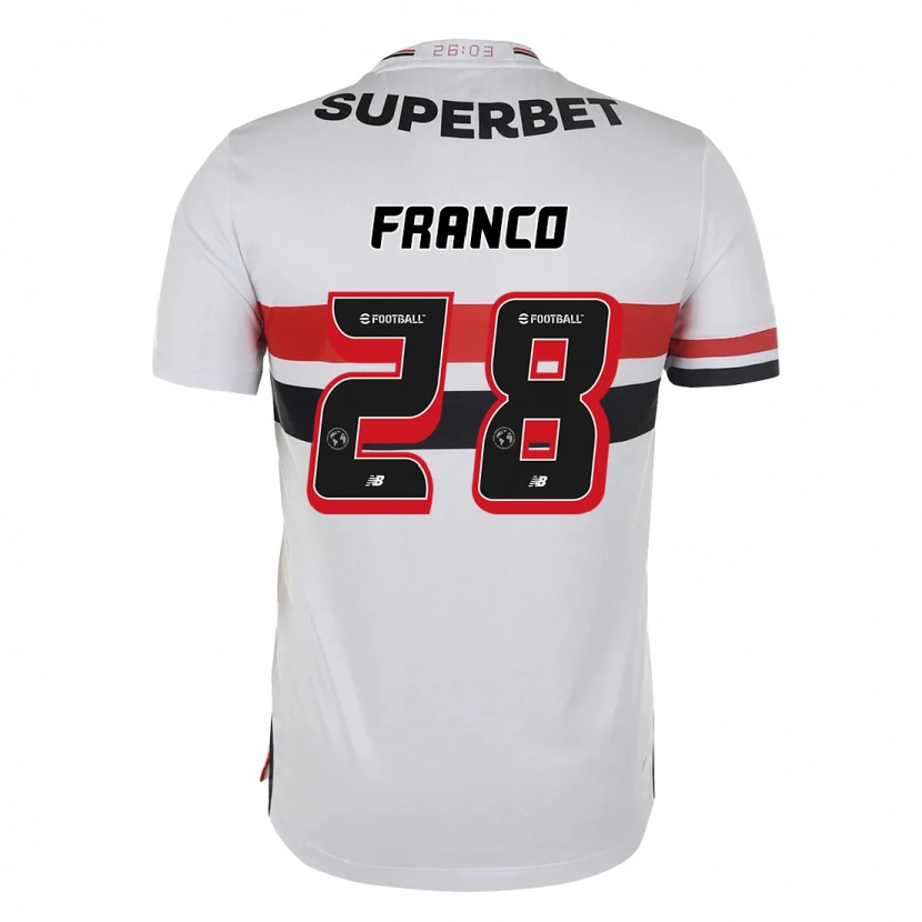 Danxen Homem Camisola Alan Franco #28 Vermelho Preto Branco Principal 2025/26 Camisa Brasil